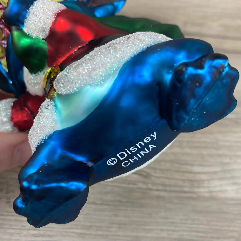Limited Edition Walt Disney World Stitch 3D Glass Ornament Santa Claus Stitch